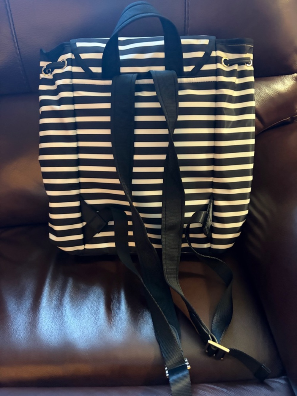 kate spade Black and White Striped Backpack - Picture 3 of 7
